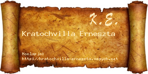 Kratochvilla Erneszta névjegykártya
